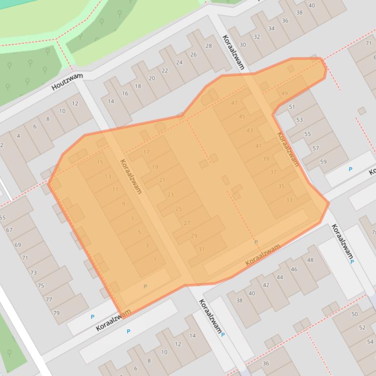 Kaart van postcodegebied 2403SP.