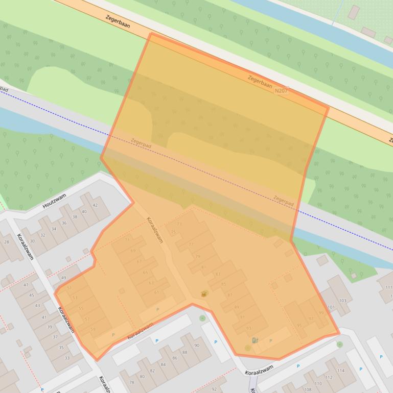 Kaart van postcodegebied 2403SR.