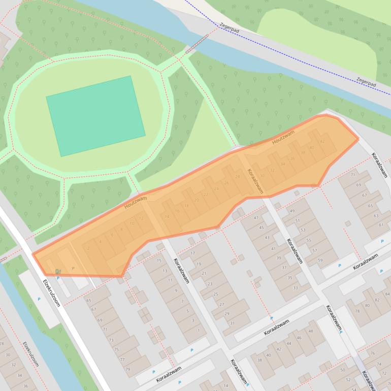 Kaart van postcodegebied 2403SW.