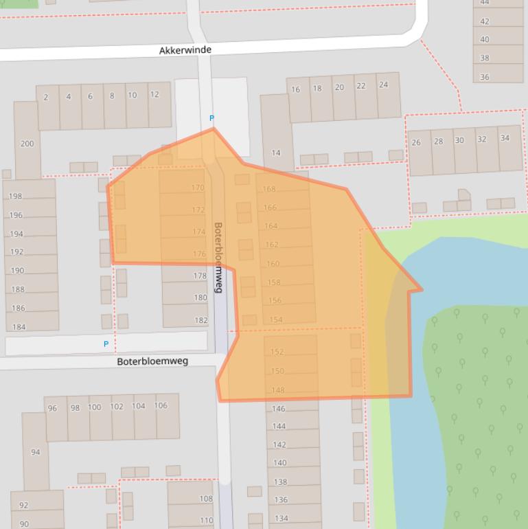 Kaart van postcodegebied 2403TX.