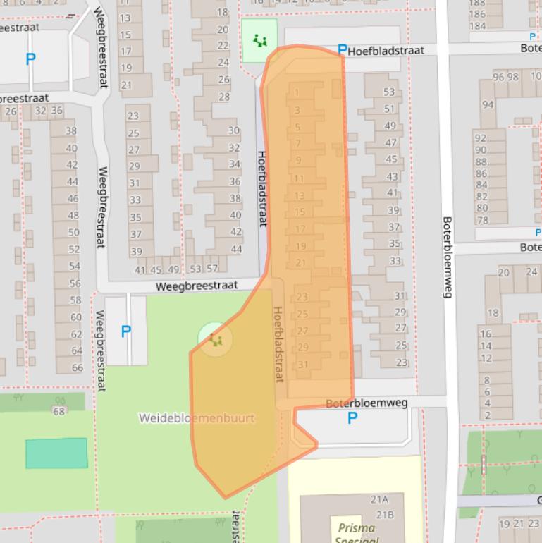 Kaart van postcodegebied 2403VA.