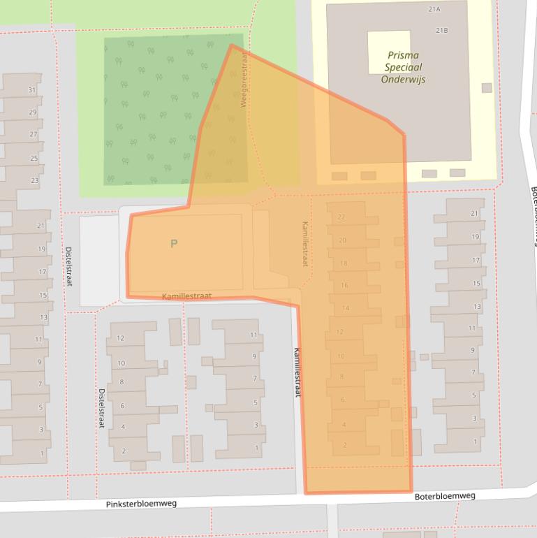 Kaart van postcodegebied 2403VD.