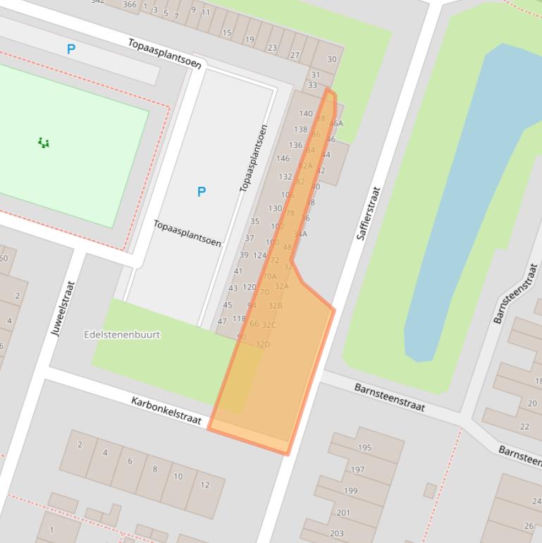 Kaart van postcodegebied 2403XW.
