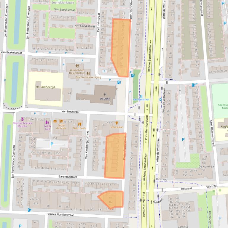 Kaart van postcodegebied 2404AA.
