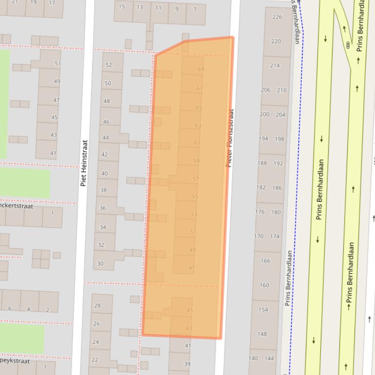 Kaart van postcodegebied 2404AB.