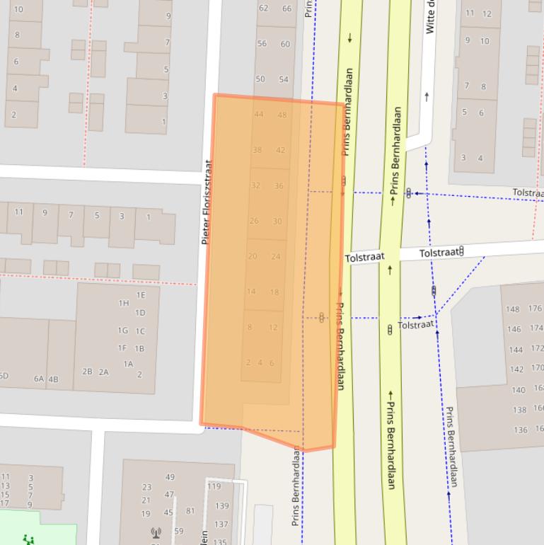 Kaart van postcodegebied 2404AC.