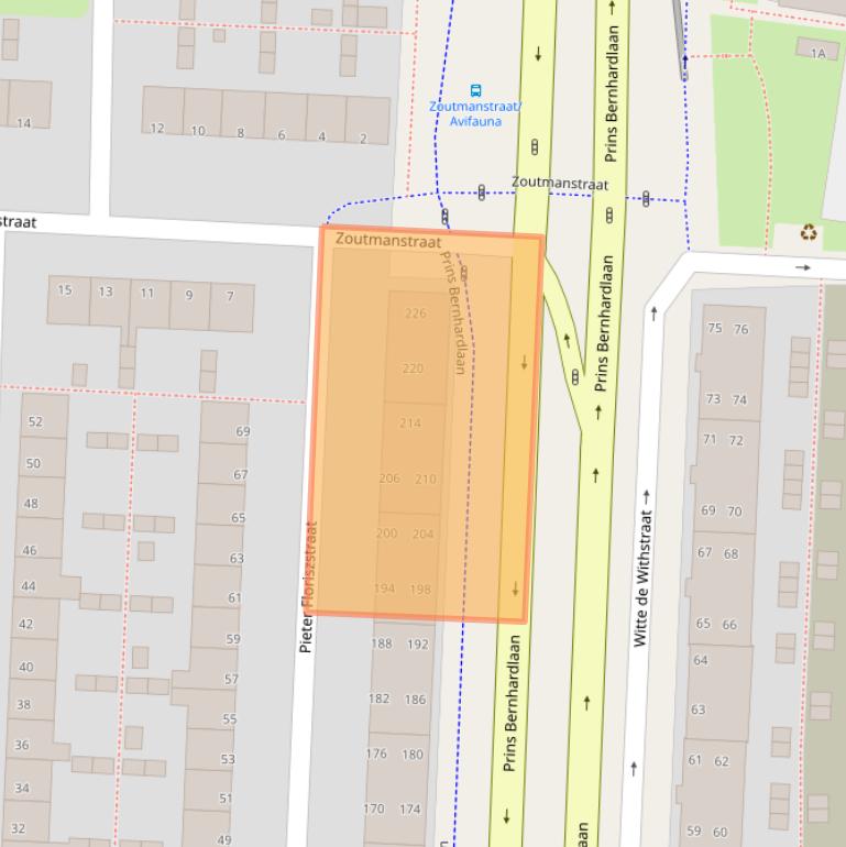 Kaart van postcodegebied 2404AH.