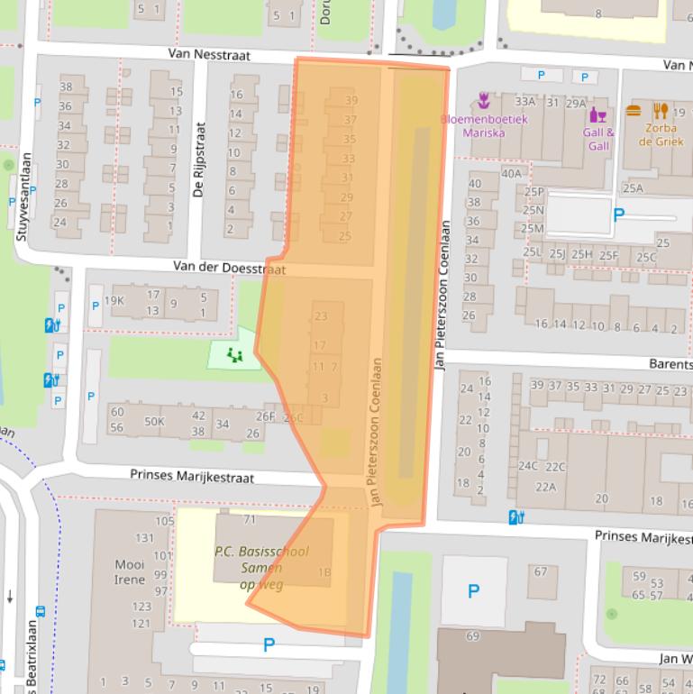 Kaart van postcodegebied 2404AL.