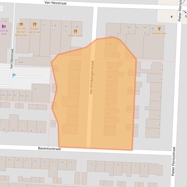 Kaart van postcodegebied 2404AW.