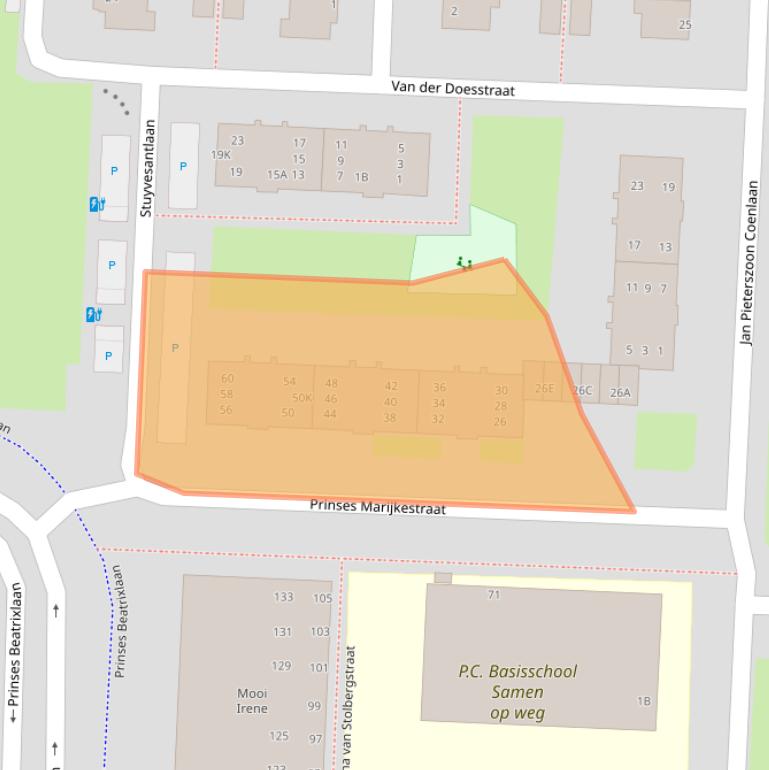 Kaart van postcodegebied 2404BD.