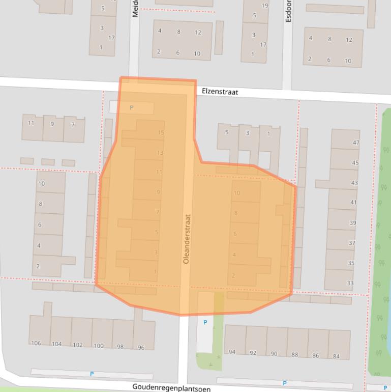 Kaart van postcodegebied 2404BW.