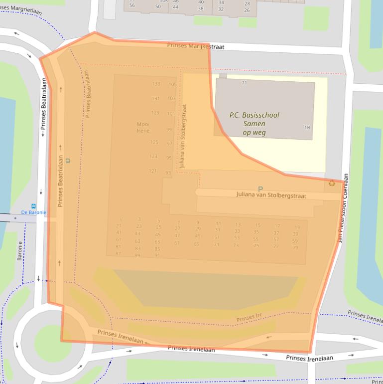 Kaart van postcodegebied 2404CZ.