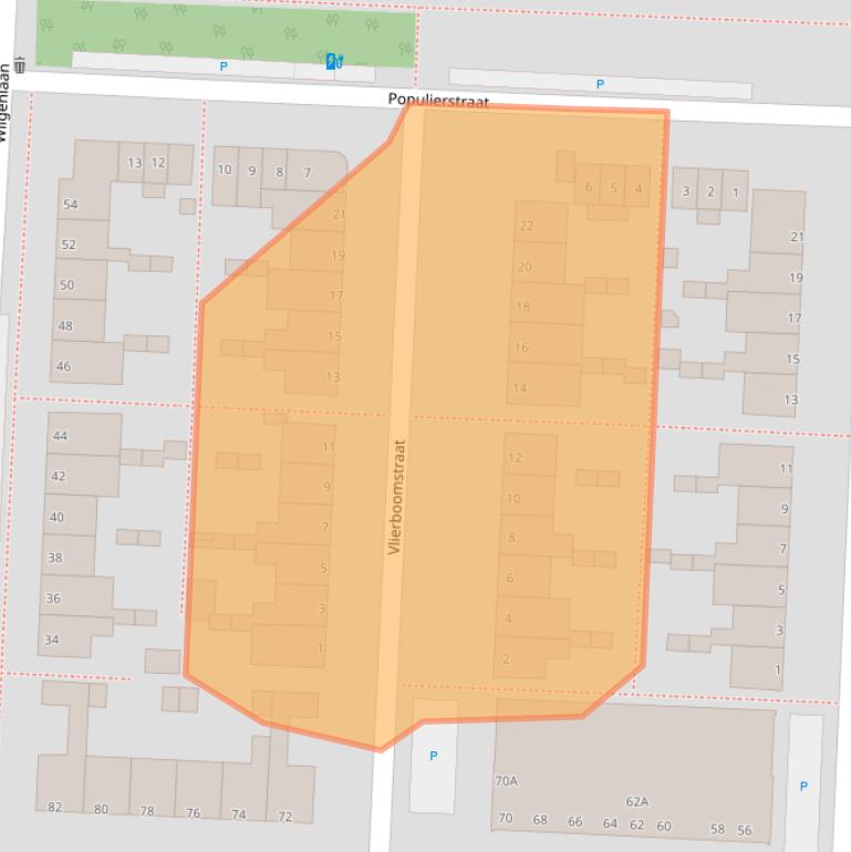Kaart van postcodegebied 2404EE.
