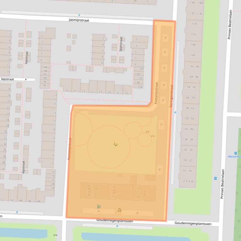 Kaart van postcodegebied 2404EJ.