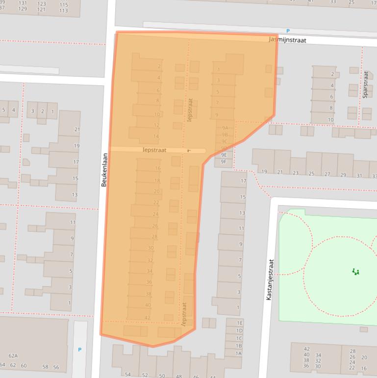 Kaart van postcodegebied 2404EM.