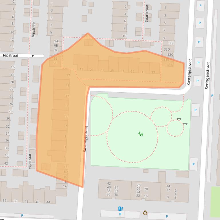 Kaart van postcodegebied 2404EP.