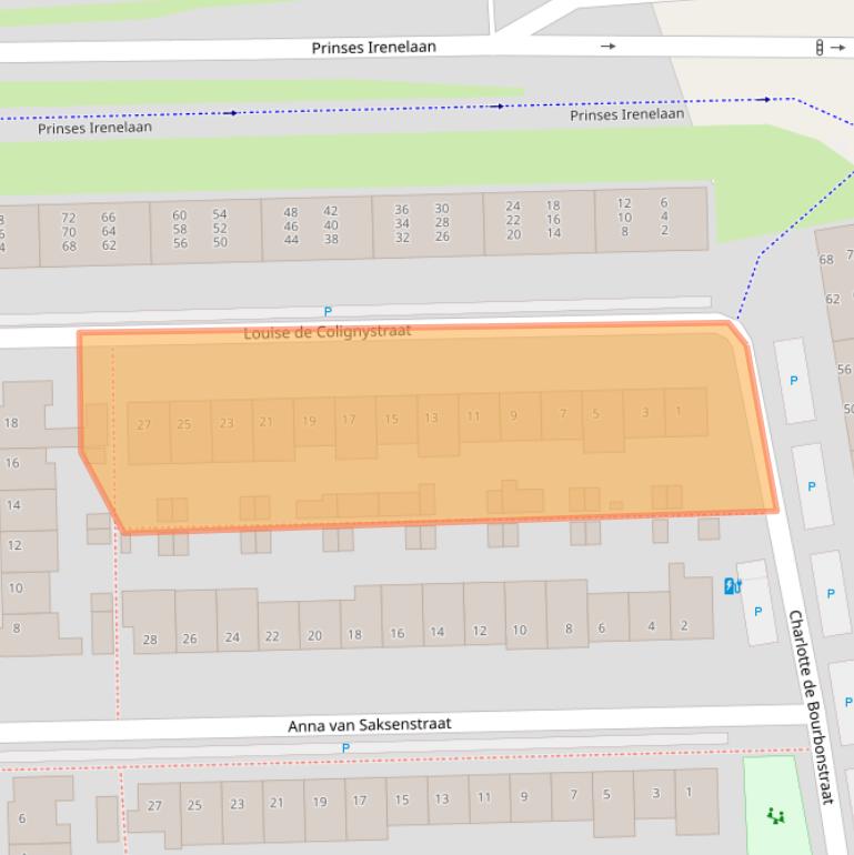 Kaart van postcodegebied 2404GS.