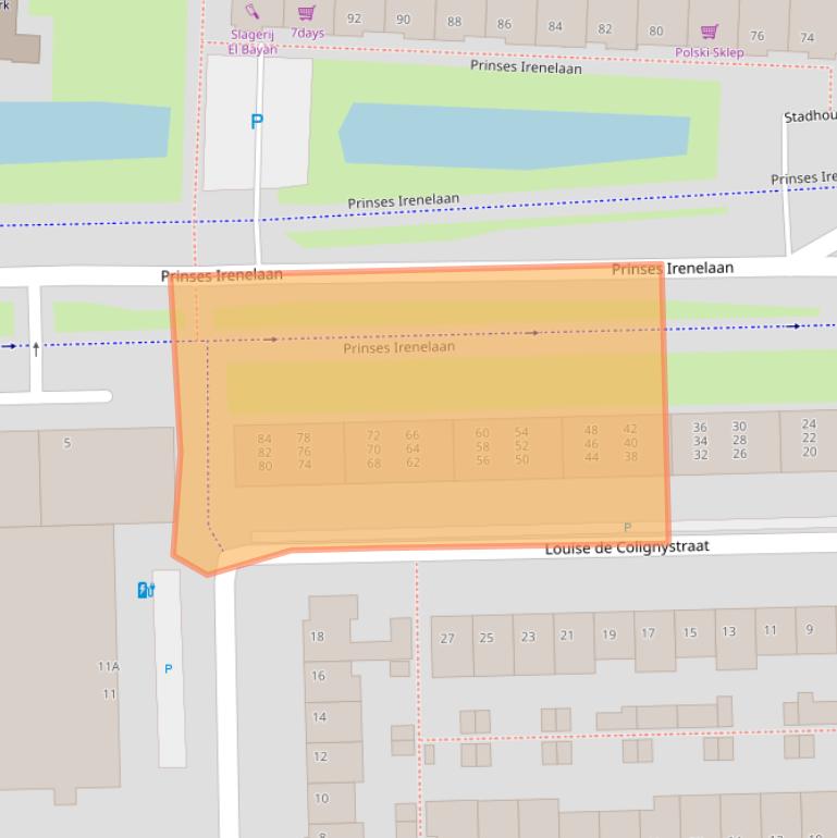 Kaart van postcodegebied 2404GV.