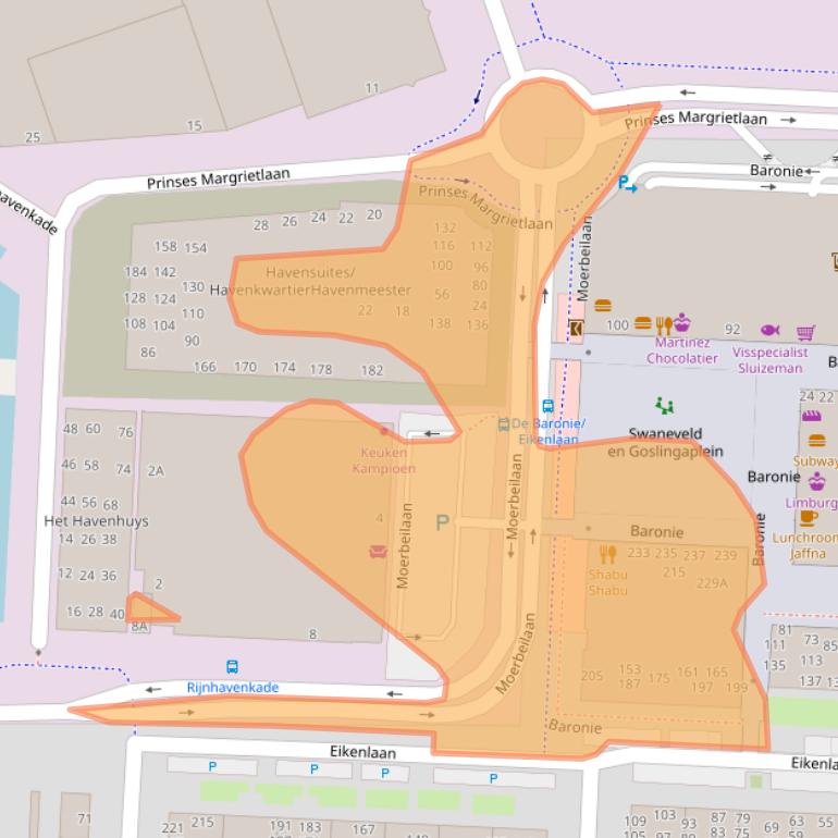 Kaart van postcodegebied 2404XE.