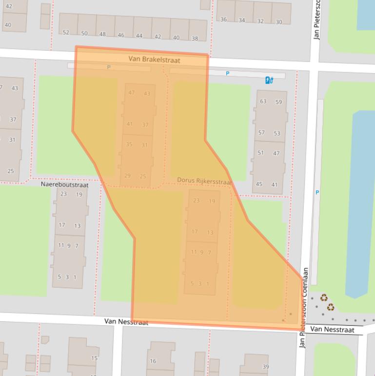 Kaart van postcodegebied 2404XL.