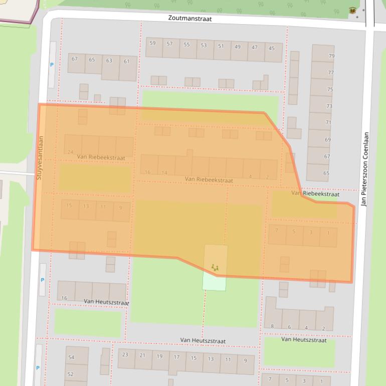 Kaart van postcodegebied 2404XR.