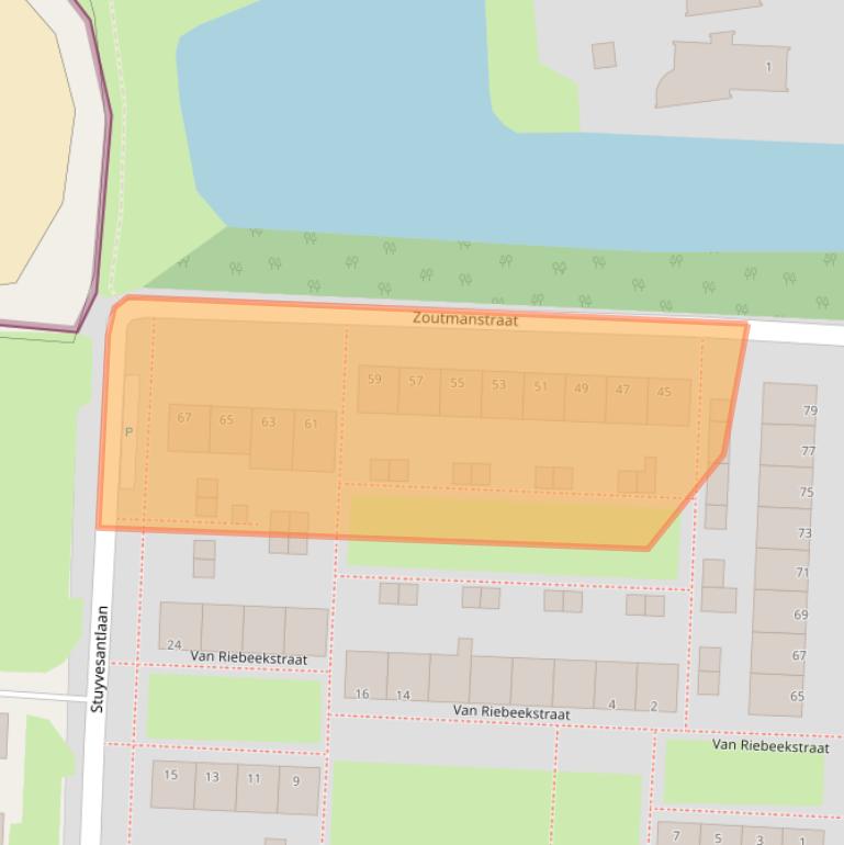 Kaart van postcodegebied 2404XT.