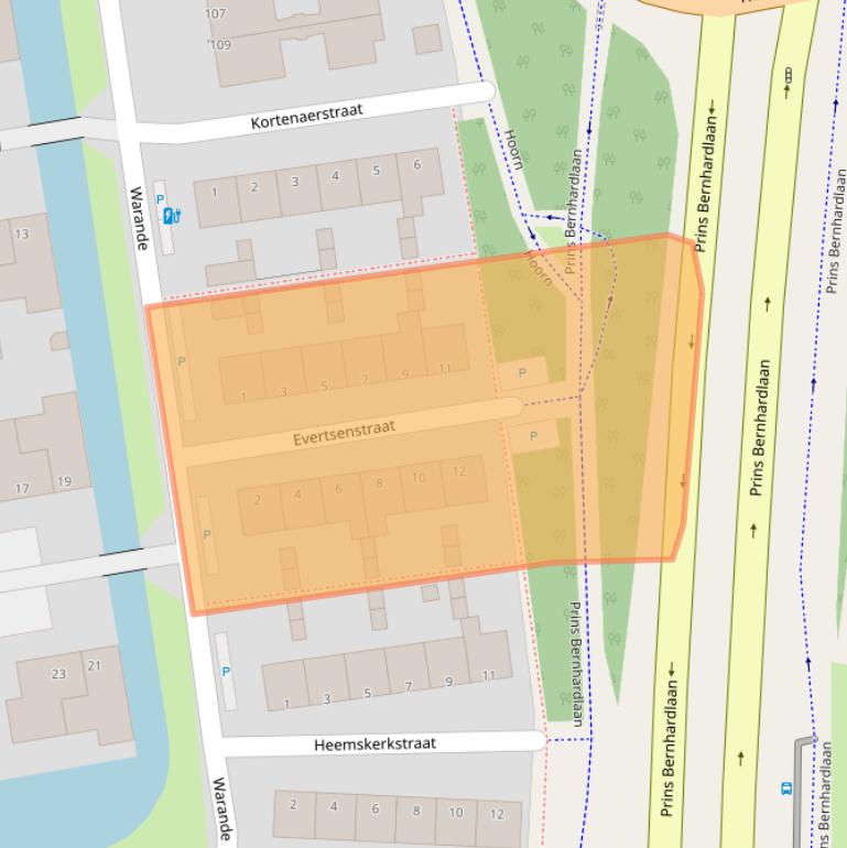 Kaart van postcodegebied 2404XX.