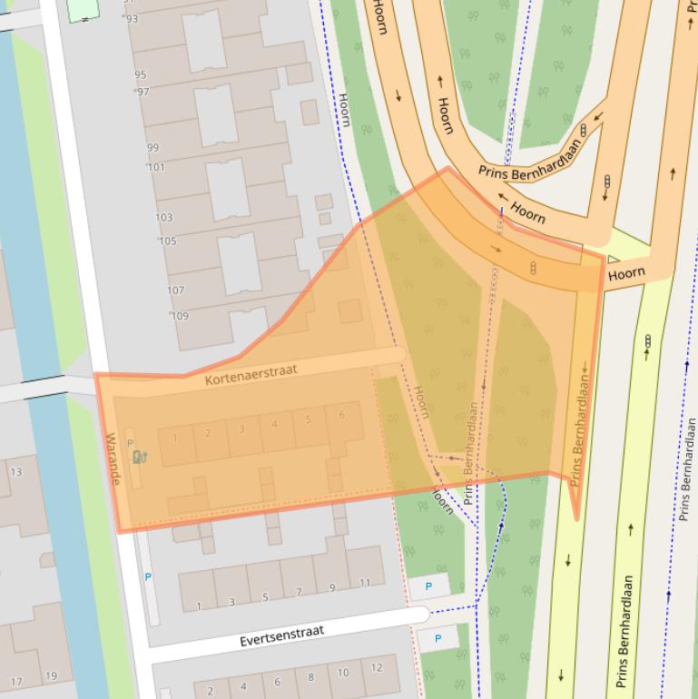 Kaart van postcodegebied 2404XZ.