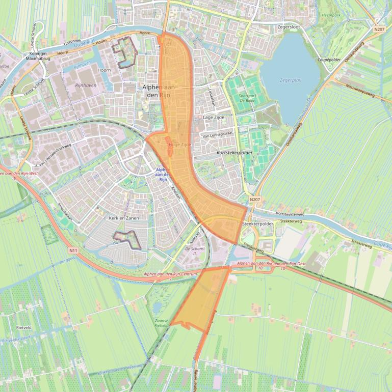 Kaart van postcodegebied 2405.