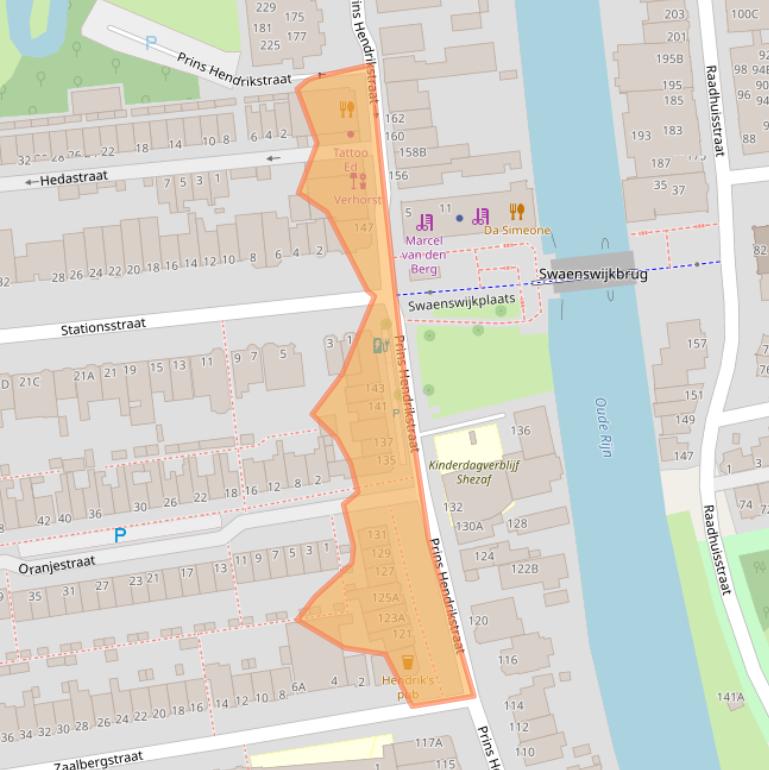 Kaart van postcodegebied 2405AJ.