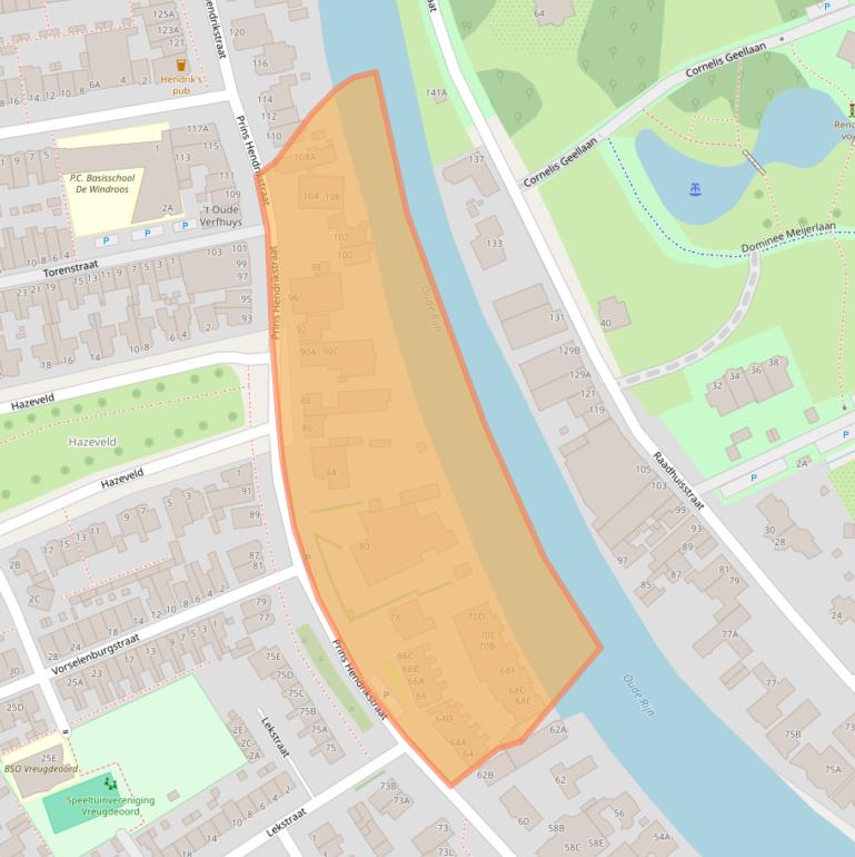 Kaart van postcodegebied 2405AL.