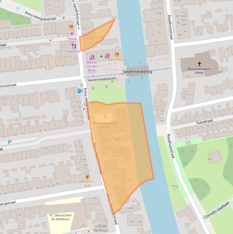 Kaart van postcodegebied 2405AM.