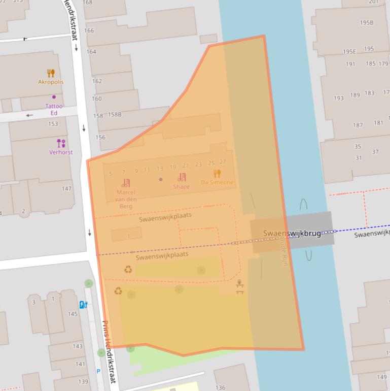 Kaart van postcodegebied 2405AV.