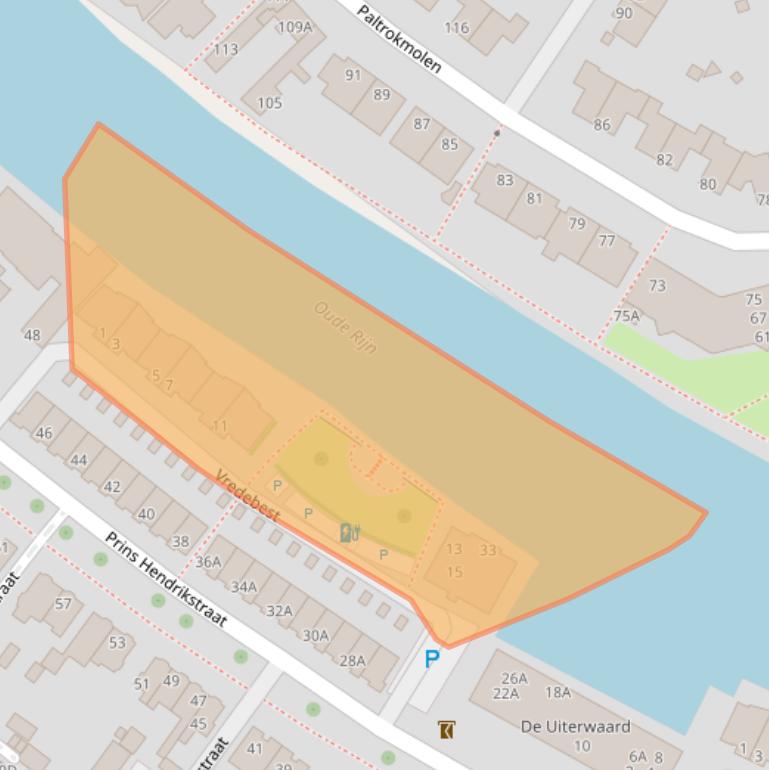 Kaart van postcodegebied 2405AX.