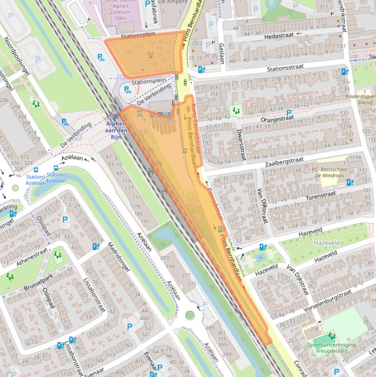 Kaart van postcodegebied 2405BK.