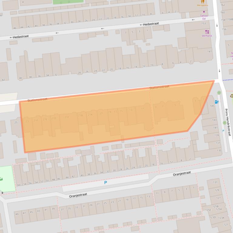Kaart van postcodegebied 2405BL.