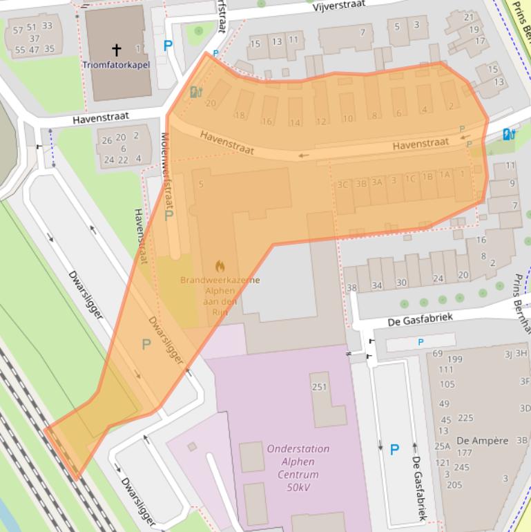 Kaart van postcodegebied 2405BV.