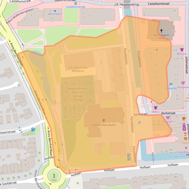 Kaart van postcodegebied 2405CC.