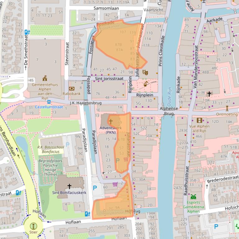 Kaart van postcodegebied 2405CG.