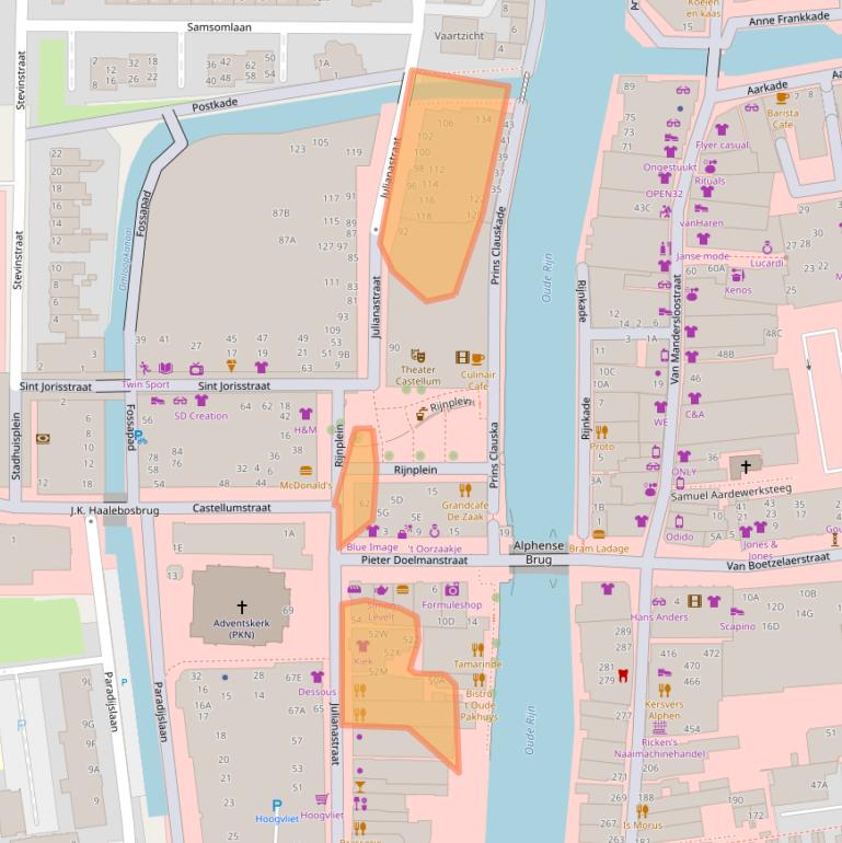 Kaart van postcodegebied 2405CJ.