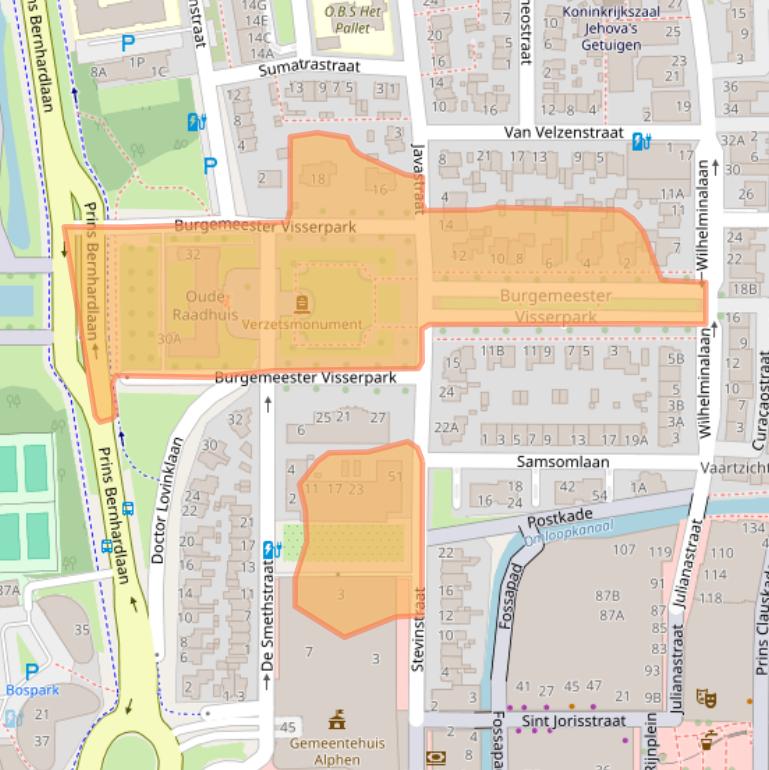 Kaart van postcodegebied 2405CR.