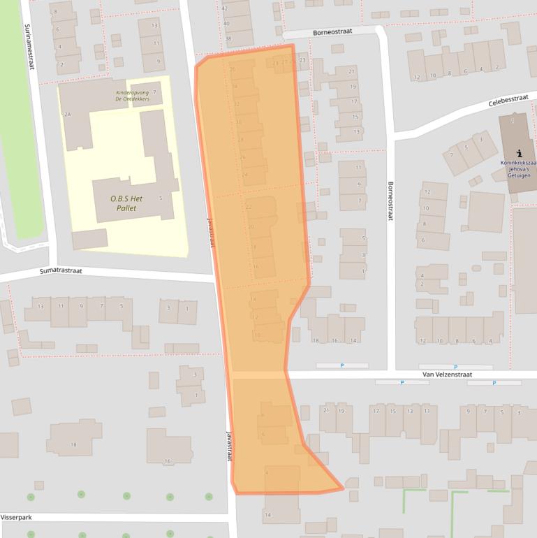 Kaart van postcodegebied 2405CT.