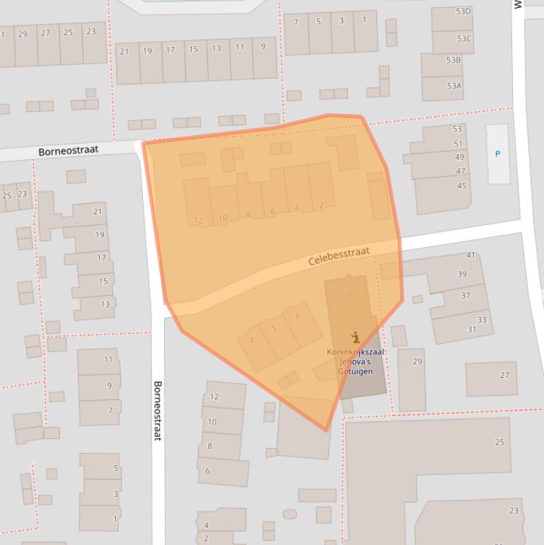 Kaart van postcodegebied 2405CX.