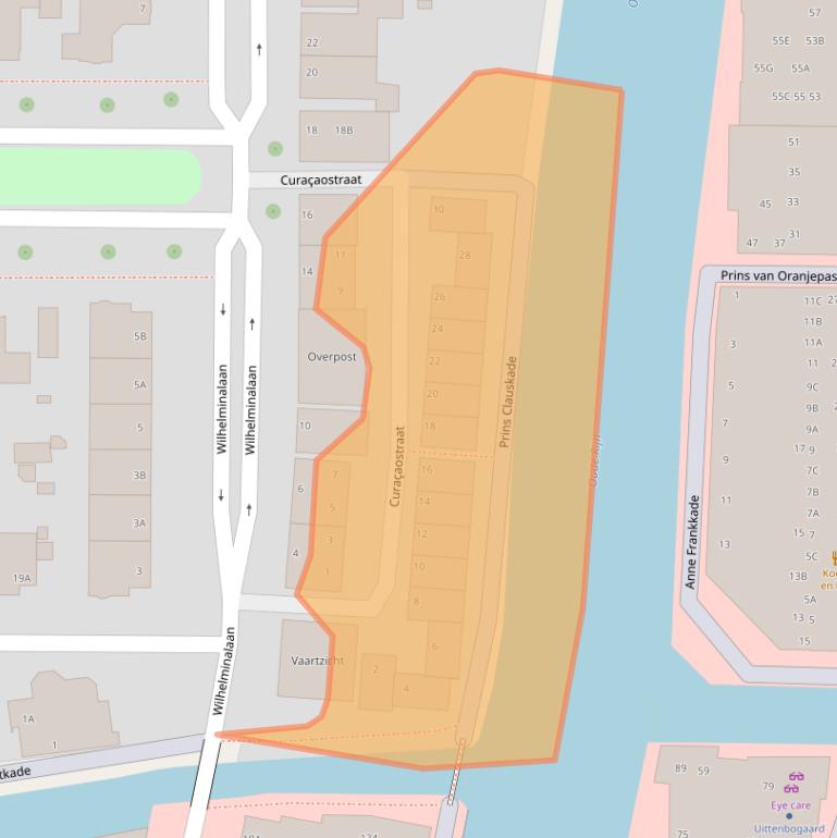 Kaart van postcodegebied 2405EA.