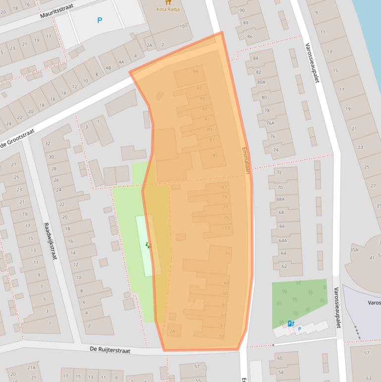 Kaart van postcodegebied 2405GB.