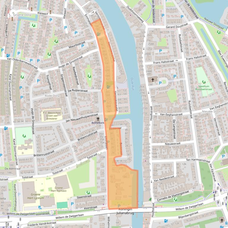 Kaart van postcodegebied 2405GD.