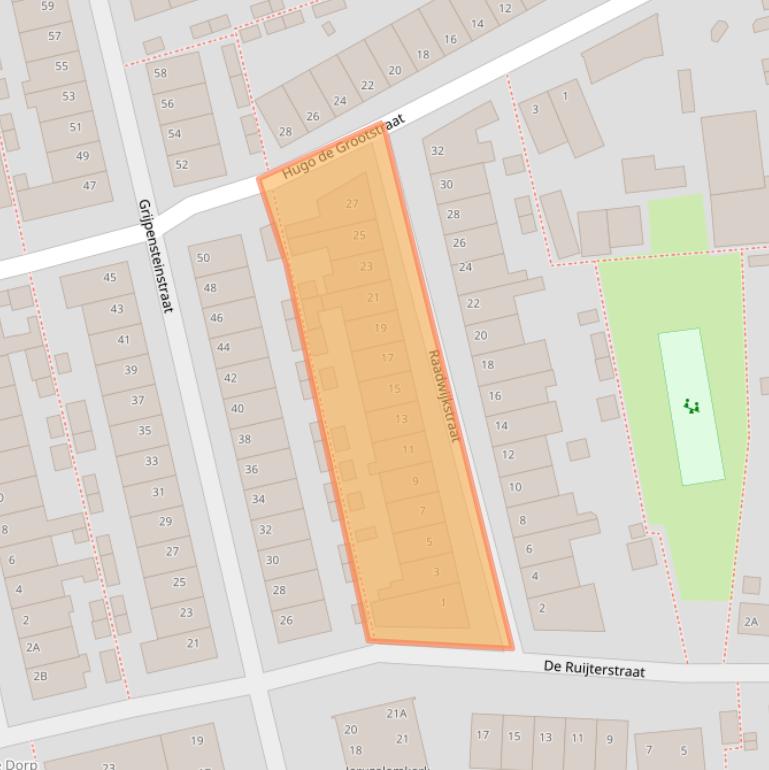 Kaart van postcodegebied 2405GR.
