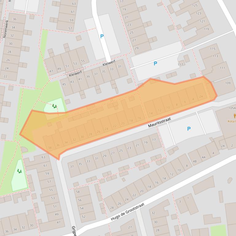Kaart van postcodegebied 2405GV.