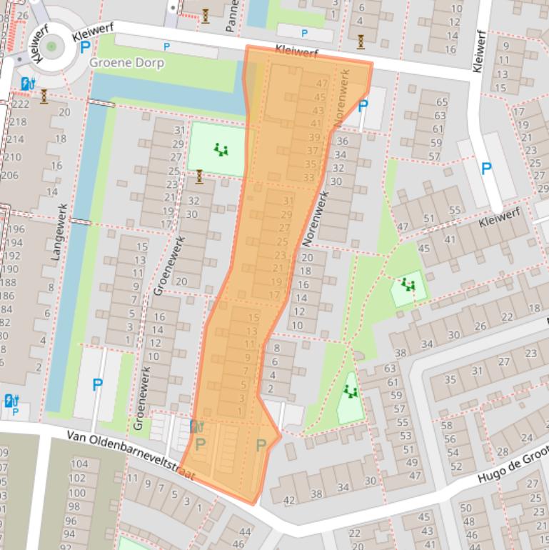 Kaart van postcodegebied 2405HA.