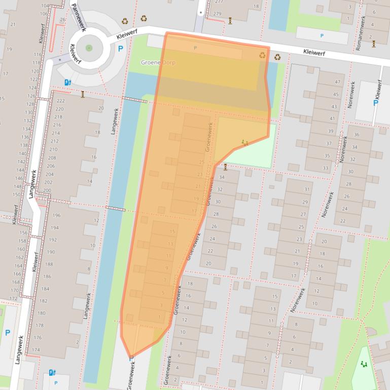 Kaart van postcodegebied 2405HE.